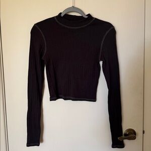 American Eagle Outfitters dark grey Ribbed Top